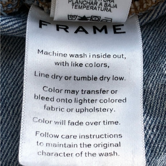 Frame Denim Skirt Le Mini Frayed Waist Raw Hem Size 27 - Picture 9 of 13